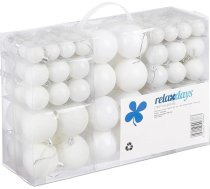 Relaxdays 100 Ziemassvētku bumbiņu komplekts - Ziemassvētku rotājumi - matētas, spīdošas, mirdzošas bumbiņas - diametrs 3, 4 un 6 cm - krāsu izvēle