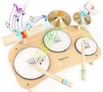 Koka rotaļlietu bungu komplekts Bērnu bungas 8 in 1 Mūzikas instrumenti Bērnu rotaļlieta no 3 4 5 gadiem Zēni Meitenes Montessori rotaļlieta