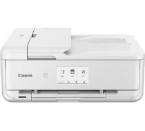 Canon PIXMA TS9551Ca printeris krāsu tintes daudzfunkcionālā iekārta DIN A4 A3 (printeris A3, skeneris, kopētājs, 5 atsevišķas tintes, WLAN, LAN, drukāšanas programma, 2 papīra padevējas, abpusēja drukāšana), balts
