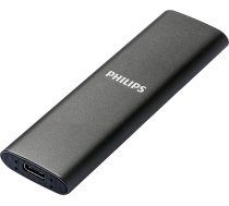 PHILIPS ārējais pārnēsājamais SSD 500 GB - Ultra Slim SATA Ultra Speed USB-C, nolasīšanas ātrums līdz 540 MB/s, alumīnijs
