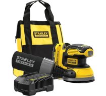 Stanley FatMax 18 V akumulatora slīpmašīna SFMCW220D1S (2,0 Ah, ar putekļsūcēja pieslēgumu, putekļu savākšanas maisiņu, putekļu hermētisku slēdzi - zemas vibrācijas slīpmašīna ar jaudīgu motoru - 125 mm)