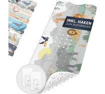 avakido® Bērnu neslīdošs vannas paklājiņš, ar 2 pakarināmiem āķiem, 100 % BPA nesatur, vannas paklājiņš, neslīdošs vannas paklājiņš, izturīgs pret pelējumu un mazgājams veļas mazgājamā mašīnā