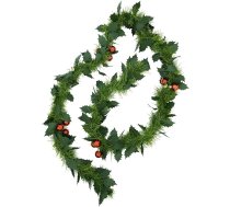 HEITMANN DECO - Virtene - Zaļās/arkanās bumbiņas - Aptuveni 200 cm - Mākslīgā egle zaļa