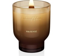 M&SENSE 470 g liela smaržīga svecīte "Teak Wood Intensive" ar krekinga koka daktu - 95 stundas ilgi degošas sojas vaska aromātiskās sveces stiklā, luksusa dāvanas sievietēm, netoksiskas aromterapijas sveces