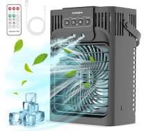 Anveltech Mobile gaisa kondicionieris, 4-in-1 mobilais gaisa kondicionieris, gaisa dzesētājs, 1200 ml ūdens tvertne, 3 ātrumi, 3 miglas režīmi, ar LED apgaismojumu, 2-8 stundu taimeris, gaisa kondicionieris bez izplūdes šļūtenes, ideāls risinā