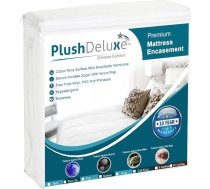 PlushDeluxe matrača pārvalks ar rāvējslēdzēju, ūdensnecaurlaidīgs, aizsargājošs no 6 pusēm, piemērots 9-12" augstumam, karalienei