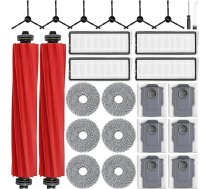 26 gab. piederumu komplekts Roborock Qrevo Pro/Qrevo S/Qrevo MaxV, 2 galvenās birstes, 6 putekļu maisiņi, 6 salvetes, 4 filtri, 6 sānu birstes, 1 tīrīšanas birste, 1 skrūvgriezis.