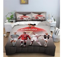 Rcxnm Bērnu futbola zvaigžņu gultasveļas komplekts, poliesteris, 135 x 200 cm gultasveļa, 80 x 80 cm spilvens