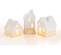 Candeldo Gaismas namiņi Ziemassvētku gaismas namiņš Keramikas: Porcelāna gaismas namiņš tējas gaismas laternai Dāvanu komplekts Housewarming Boho Boho