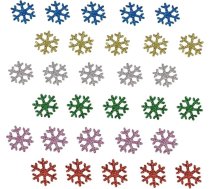 VILLFUL 60 x Ziemassvētku DIY apdare Izšūšanas piederumi Ziemassvētku eglīšu rotājumi Sniegpārsliņas Konfetti Ziemas sniegpārsliņas Ziemassvētku eglīte Nativity Craft Zelta pulveris Audums Ziemassvētku zeķes Ziemassvētku eglīte