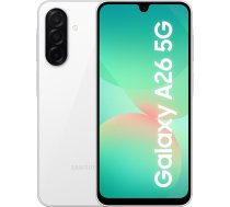 Samsung Galaxy A26 5G AI viedtālrunis bez līguma, Simlock Free AI mobilais tālrunis ar Android, 6 GB RAM, 128 GB atmiņa, 50 MP kamera, balts, 2,5 gadu garantija [Ekskluzīvi Amazon]