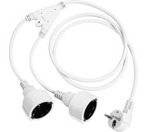 Dreamhigh® 1,7 m dubultā kontaktdakša kontaktligzdai, 2-in-1 kontaktligzdas adapteris ar elastīgu kabeli, 250 V, 16 A, 3680 W, PVC izolācija, pagarināšanas kabelis, dubultā kontaktdakša mājai, birojam, virtuvei