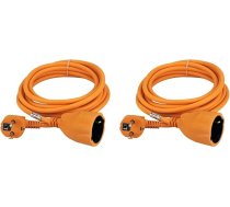 UNITEC Schuko pagarinātājs H05VV-F3G 1,5 mm² 3 m oranžs (2 gabali)