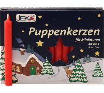 OLShop AG 2 leļļu sveču iepakojums Sarkans apm. 7 x 65 mm (2 x 40 gab.) Leļļu gaismiņas Miniature Candles Ziemassvētku sveces