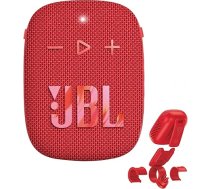 JBL Box Wind 3S pārnēsājamais mini Bluetooth skaļrunis ūdensizturīgs ar klipu sportam, velosipēdam un skrejriteņiem - Bass Boost - sarkans