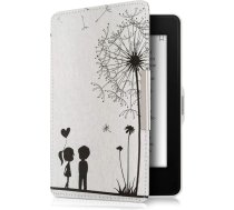 kwmobile Elegants sintētiskās ādas futrālis Amazon Kindle Paperwhite (2012/2013/2014/2015) Ziedu dizaina pieneņpiene ar praktisku magnētisko aizdari melnā un baltā krāsā