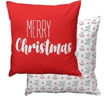 SeeSee Cushion Covers Christmas Sofa 40 x 40 cm Cushion Covers Christmas Polikokvilnas gultas veļa Dīvāna spilvens Ziemassvētku dekorēšanai Māja Ražots Itālijā Atpakaļ Balts ar uzrakstu Happy New Year