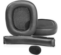 G930 austiņu spilventiņi, kas saderīgi ar Logitech G930 G930s 430 G432 austiņām, austiņu spilventiņi, vāciņš, auss vāciņš, detaļas (galvas lente un proteīna āda)