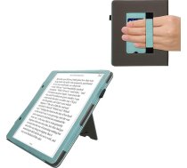 kwmobile Hülle saderīgs ar Amazon Kindle Scribe (2024) Hülle - Flip Case mit Handschlaufe - Mākslīgs vāks - Mintgrün Dunkelgrau