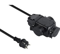 Electraline 208481 Rallonge Professionnel Triplite | Multiprise 3 Prises | Avec Capuchon | 1m c?ble H07RN-F 3G1.5mm? pagarin??anas kabelis, melns