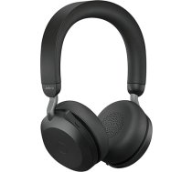 Jabra Evolve2 75 bezvadu austiņas ar uzlādes doku, 8 Micro tehnoloģiju - dubultās putu stereo austiņas ar modernu aktīvo trokšņu slāpēšanu, USB-A Bluetooth adapteri un UC saderību - melnas krāsas