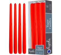 Hyoola Taper Candles - 25 cm sarkanas galda sveces bez pilieniem - sveces ar ilgu degšanas laiku 8 stundas - 12 gab. iepakojumā