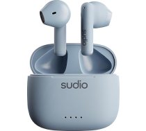 sudio A1 Blue Bluetooth austiņas, skārienvadība ar kompaktu bezvadu uzlādes paliktni, IPX4 aizsardzība, trokšņus caurlaidīgas austiņas ar iebūvētu mikrofonu, augstākās kvalitātes kristāla skaņa