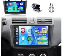 Inefala Upgrade 9 collu skārienjūtīgais ekrāns, 2 DIN Android 13 radio priekš Mazda 3 2009-2013, 2G+64G, Wireless Carplay & Android Car, GPS/WiFi/BT/USB/RDS/FM, mikrofons, aizmugures skata kamera