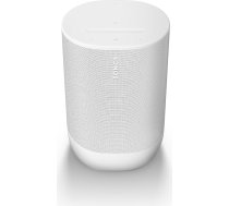 Sonos Move 2 portatīvais WLAN skaļrunis ar WiFi, Bluetooth, saderīgs ar Amazon Alexa, vismaz 24 stundu akumulatora darbības laiks un bezvadu uzlādes stacija - balts