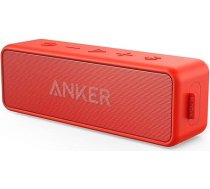 Anker SoundCore 2 Bluetooth skaļrunis ar dubulto basa skaļruni, 24 h atskaņošanas laiks, uzlabota IPX7 ūdensizturība ar iebūvētu mikrofonu, bezvadu skaļrunis (sarkans) (atjaunots)
