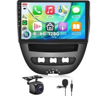 8 Core 6 + 128G: Hodozzy Carplay autoradio Toyota Aygo/Peugeot 107/Citroen C1 2005-2014, Android auto radio ar satelītnavigāciju, 10 collu skārienjūtīgais ekrāns ar Android Car/Mirror