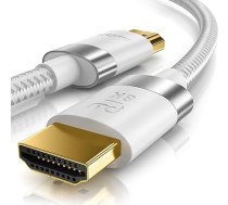 CSL - 8k / 4k HDMI kabelis 2.1/2.0-5m - 8K @ 60Hz / 120Hz - 4K @ 240Hz - 48 Gbit/s - 3D - īpaši ātrdarbīgs ar Ethernet - TV Blu-ray PS5 Xbox X Series X Switch - balts - 5 metri