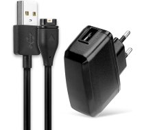 subtel lādētājs + USB kabelis 1 m saderīgs ar Garmin Fenix 7, 6 Pro 6X, Vivoactive 4 viedpulksteņa fitnesa sekotāja aproces aizvietošanas lādēšanas kabeļa lādētāju 1A savienotāja spraudni