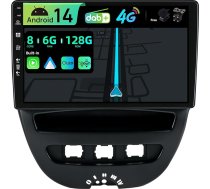 BXLIYER Iebūvēts 4G LTE un DAB, Android 14 QLED auto radio Toyota Aygo/Peugeot 107/Citroen C1 (2005-2014), 6G+128G, Carplay Android auto, kamera + MIC, divu joslu WiFi, 10,1 collu, 8 kodolu
