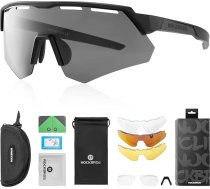 ROCKBROS Polarizēti velosipēdu brilles ar 4 maināmām lēcām Saulesbrilles Sporta brilles vīriešiem un sievietēm