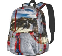 Hgbbdyyjjj Mugursoma ziemai, slēpošanai, personalizēta, studentiem, 43 cm, viegla, ar klēpjdatora kabatu un sānu kabatu, melna , viens izmērs