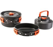 TOYANDONA 1 komplekts no 3 trīs trīsgalvu kempinga katlu komplekta tējkanna kempinga tējkanna pārnēsājams kempinga ēdiena gatavošanas piederumu komplekts kempinga katli kempinga rīks alumīnija sakausējums