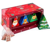 ETS - Bioloģiskā ziemas tējas kaste "Oh Christmas Tree", tējas dāvana un Ziemassvētku rotājums, Ziemassvētku vecīša dāvana, dāvanu birka, 6 piramīdas maisiņi