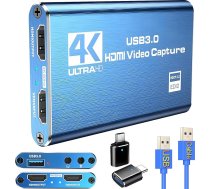HDMI video uztveršanas karte Switch, 4K ārējā uztveršanas karte straumēšanai ar USB 3.0 un 2K 30FPS spēļu uztveršanai Nintendo Switch/PS5/Xbox/PS4/Steam Deck