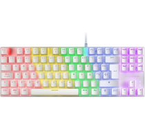 Mars Gaming MK80 White, Mehāniskā spēļu tastatūra TKL FRGB, Antighosting, Switch Mechanical Blue, spāņu valoda