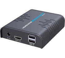 AGPtek® HDMI KVM Extender 120 m signāla pārraide (Ultra HD līdz 1080p @ 60Hz) pa Cat5/5e/6/7 - Ethernet kabelis, maršrutētājs, Powerline Gigabit Switch - USB tastatūra un pele - savienojums - EDID rezidentiem Komerciāla izmantošana