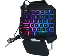 Vienroku spēļu tastatūra, USB vadu vienroku ergonomiska e-sporta spēļu tastatūra ar LED apgaismojumu un 35 taustiņiem darbvirsmas datorspēļu konsolei