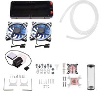 Šķidruma dzesētājs DIY 240mm CPU ūdens dzesētājs CPU/GPU Block Pump Container Augstas veiktspējas Dual LED ventilators ar zemāku trokšņa līmeni, All-in-One ūdens dzesēšanas komplekts, Thermaltake ierīce