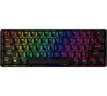 HyperX Alloy Origins 60 - mehāniskā spēļu klaviatūra - īpaši kompakta, 60 % izmēra - HyperX Aqua slēdzis (taktils) - dubultās PBT taustiņu uzlikas - RGB LED aizmugurējais apgaismojums, melns