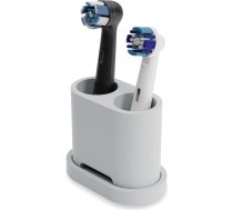 Qikfresh - zobu birstes turētājs un zobu birstes turētājs - piemērots Oral-B, iO, Philips Sonicare, Waterpik, Fairywill zobu birstēm - izgatavots no pārtikas kvalitātes silikona (pelēks)