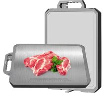 XIAPIA Kapāšanas dēlis no 304 nerūsējošā tērauda un plastmasas ar nažu asinātāju 44 x 30 x 2,6 cm, liels virtuves kapāšanas dēlis, BPA nesatur antibakteriālu griešanas dēli ar iebūvētu rokturi,