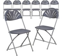 Flash Furniture plastmasas saliekamie krēsli, metāla, kokogles krāsā, 8 iepakojumi