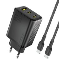 Dudao GaN tīkla lādētājs ar USB-C kabeli 1m 65W - melns