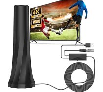 DVB-T/DVB-T2 antena, iekštelpu antena televizoriem ar pastiprinātāju, TV antena ar īpaši pastiprinātu magnētisko pamatni, vairāk nekā 560 jūdžu diapazons un 360° uztveršana, atbalsta 4K/1080P HD kanālus un visus televizorus