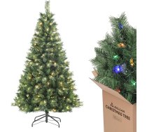 SALCAR Mākslīgā Ziemassvētku eglīte 180 cm ar apgaismojumu, siltām un RGB LED pasaku gaismiņām, Nordmann egle, 9 režīmi un tālvadības pults